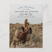Klassieke elegante foto's bruiloft opslaan Datum Aankondigingskaart (Voorkant)