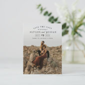 Klassieke elegante foto's bruiloft opslaan Datum Aankondigingskaart (Staand voorkant)