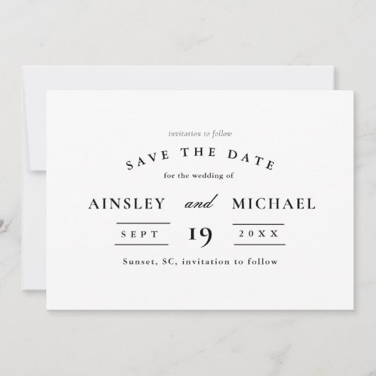 Klassieke elegante foto's bruiloft opslaan Datum Save The Date (Voorkant)