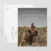 Klassieke elegante foto's die de datum opslaan aankondigingskaart (Voorkant / Achterkant)