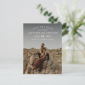 Klassieke elegante foto's die de datum opslaan aankondigingskaart (Staand voorkant)