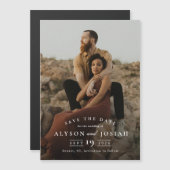 Klassieke elegante foto's die de datum opslaan magnetische uitnodiging (Voorkant / Achterkant)