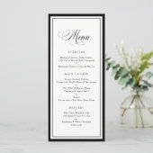 Klassieke Elegante Frame Rand Huwelijksmenu Menu (Staand voorkant)