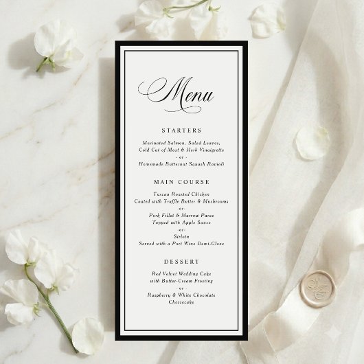 Klassieke Elegante Frame Rand Huwelijksmenu Menu