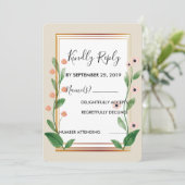 Klassieke & Elegante Geavanceerde RSVP Kaart (Staand voorkant)