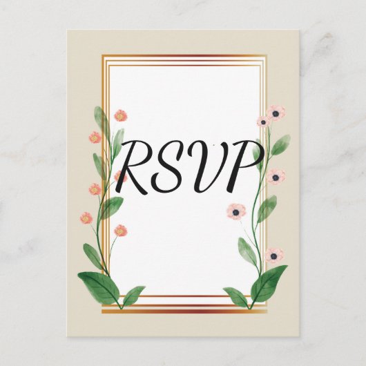 Klassieke & Elegante Geavanceerde RSVP Uitnodiging Briefkaart (Voorkant)