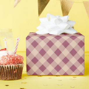 Klassieke Elegante Gingham Gestreepte Stof in Gede Cadeaupapier
