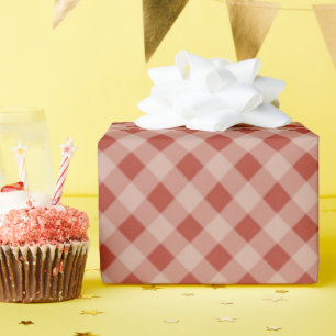 Klassieke elegante gingham karostof in terracotta cadeaupapier