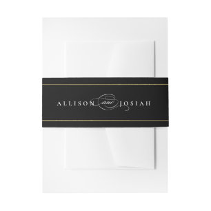 Klassieke Elegante Gouden Bruiloft Uitnodigingen Wikkel
