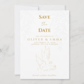 Klassieke Elegante Gouden Duif Save The Date Kaart (Voorkant)
