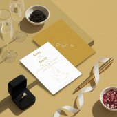 Klassieke Elegante Gouden Duif Save The Date Kaart