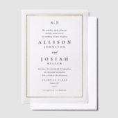 Klassieke Elegante Gouden Foto Overlay Wedding Vellum Uitnodigingen (Offset)