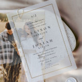 Klassieke Elegante Gouden Foto Overlay Wedding Vellum Uitnodigingen