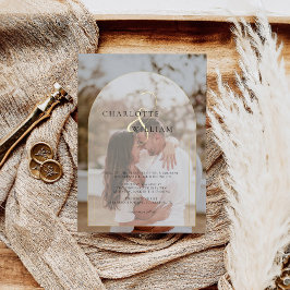 Klassieke Elegante Gouden Fotoboog Bruiloft Folie Uitnodiging