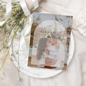 Klassieke Elegante Gouden Fotoboog Bruiloft Folie Uitnodiging