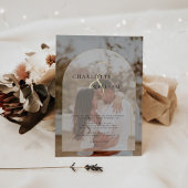 Klassieke Elegante Gouden Fotoboog Bruiloft Folie Uitnodiging