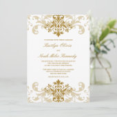 Klassieke & Elegante Gouden Kleur Ironworks Bruilo Kaart (Staand voorkant)