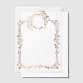 Klassieke Elegante Gouden Kreeft Krans Trouwbedekk Vellum Uitnodigingen (Offset)