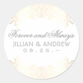 Klassieke Elegante Gouden Monogram Favoriet Klassi Ronde Sticker