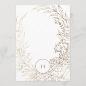 Klassieke Elegante Gouden Monogram Krans Bruiloft Kaart (Achterkant)