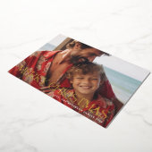 Klassieke Elegante Gouden Vrolijke Kerstfoto Folie Feestdagenkaart (Gedraaid)