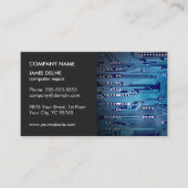 Klassieke Elegante Grijs Blauw Circuit Computer Re Visitekaartje (Voorkant)