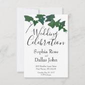 Klassieke Elegante Groene Engels Ivy Wedding Kaart (Voorkant)