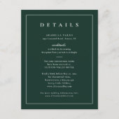Klassieke Elegante Groene Huwelijksdetails Informatiekaartje (Voorkant)
