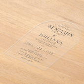 Klassieke Elegante Heldere Trouwboog Acryl Uitnodigingen (Laagn)