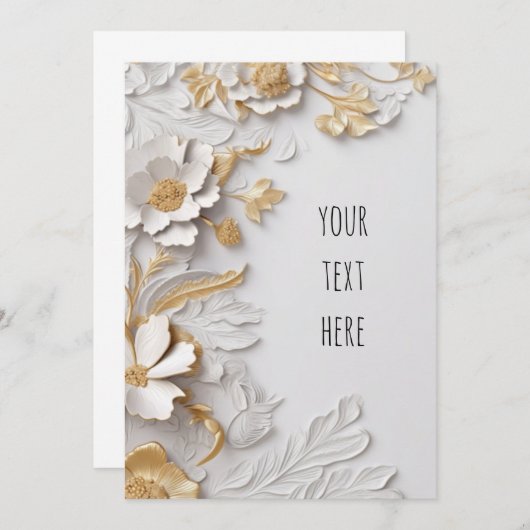 Klassieke/Elegante Huwelijksuitnodiging Kaart (Voorkant / Achterkant)