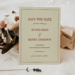 Klassieke Elegante Ivoren Monogram Trouwscript Save The Date