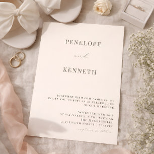 Klassieke Elegante Ivoren Zachte Zwarte Script Bru Kaart