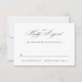 Klassieke elegante kalligrafie bruiloft RSVP kaartje (Voorkant)