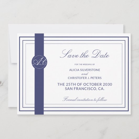 Klassieke elegante kalligrafie bruiloft save the date (Voorkant)