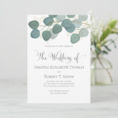 Klassieke Elegante Kalligrafie Eucalyptus groen Kaart (Staand voorkant)