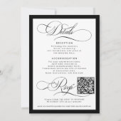Klassieke elegante kalligrafie QR-code bruiloft Kaart (Achterkant)