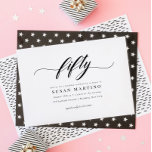 Klassieke elegante kalligrafie script 50e verjaard kaart<br><div class="desc">Klassieke elegante Calligrafie Script 50th Birthday Invitation</div>