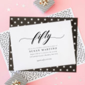 Klassieke elegante kalligrafie script 50e verjaard kaart