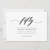 Klassieke elegante kalligrafie script 50e verjaard kaart (Voorkant)