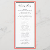Klassieke Elegante Kalligrafie Script Bruiloft Kor Programmakaart (Achterkant)