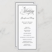 Klassieke Elegante Kalligrafie Script Bruiloft Programmakaart (Voorkant / Achterkant)