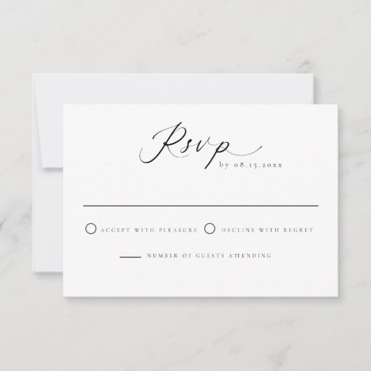Klassieke Elegante Kalligrafie Script RSVP Kaart (Voorkant)