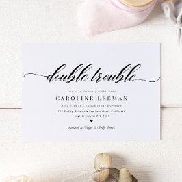 Klassieke elegante kalligrafie Twin Baby shower Kaart