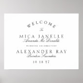 Klassieke Elegante Kalligrafie Zwart & Wit Bruilof Poster (Voorkant)