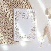 Klassieke Elegante Kam Monogram Bruiloft Bedankkaart