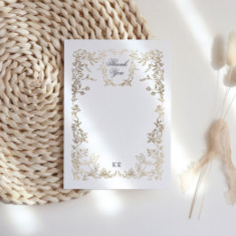 Klassieke Elegante Kam Monogram Bruiloft Bedankkaart