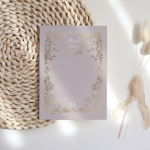 Klassieke Elegante Kam Monogram Bruiloft Bedankkaart