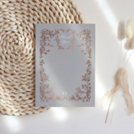 Klassieke Elegante Kam Monogram Bruiloft Bedankkaart