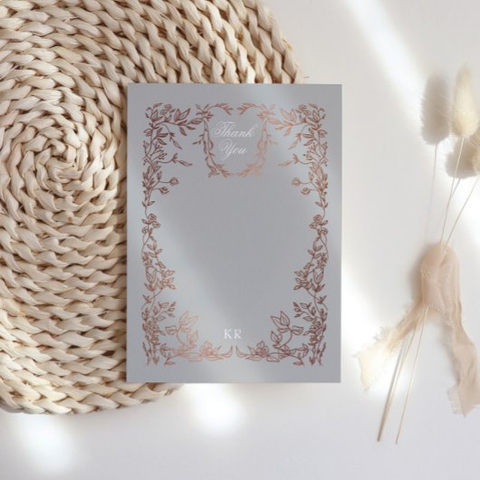 Klassieke Elegante Kam Monogram Bruiloft Bedankkaart