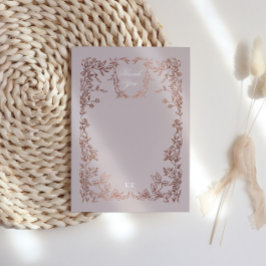 Klassieke Elegante Kam Monogram Bruiloft Bedankkaart